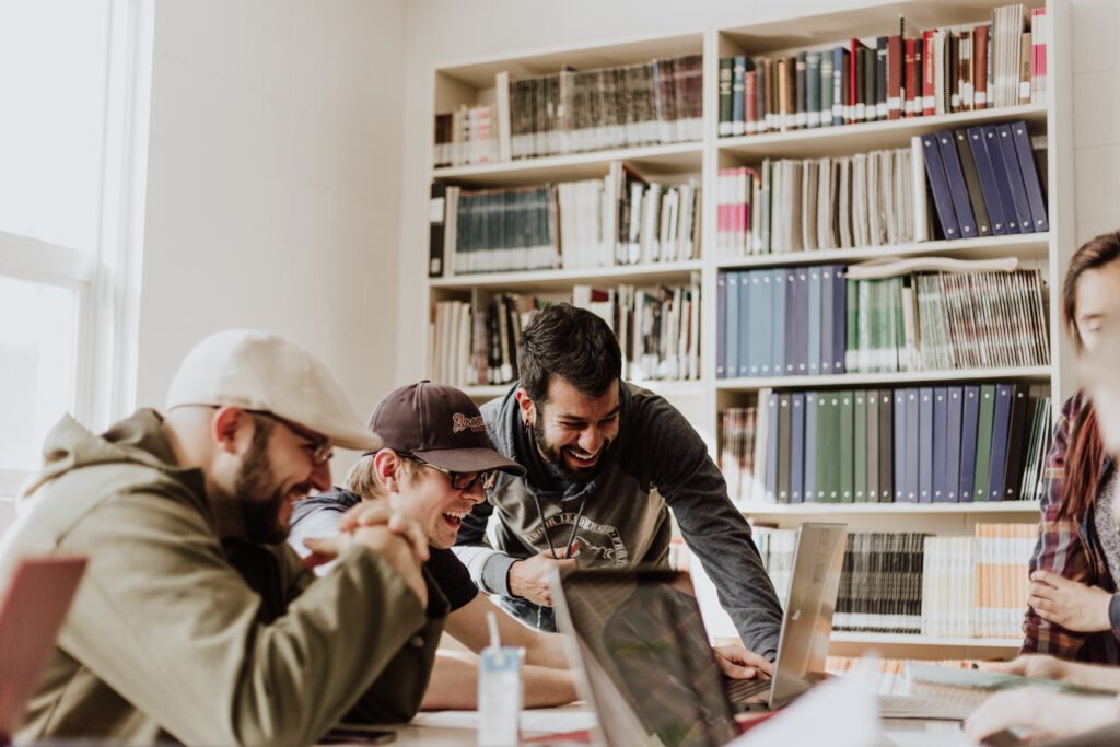 image of students working together